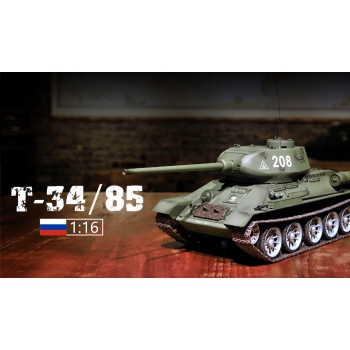 Ferngesteuerter Panzer ASG/IR/Sound/Rauch 1:16 Russland Mittlerer Panzer T-34/85 1944 RTR 2,4 GHz – Heng Long 3909-1U (S)